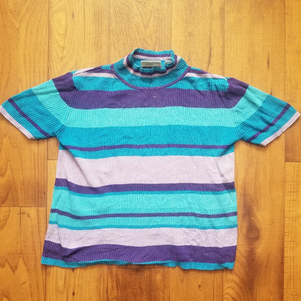 Vintage Silk and Cotton Stripe Shirt - Picture 1 of 2